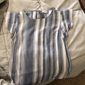 Blue and white striped